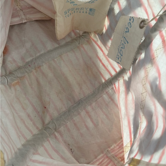 Sherry by Seabags Striped Red and White Tote Bag - Picture 7 of 9